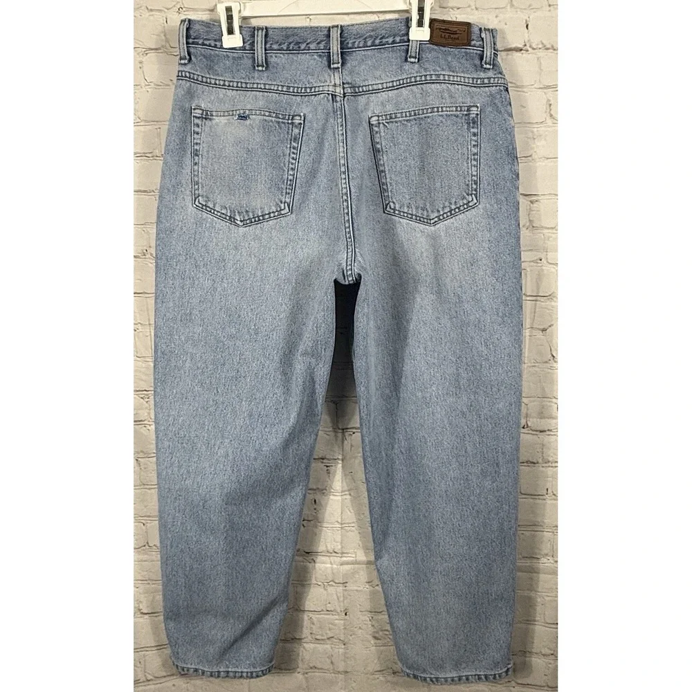 LL‎ Bean Jeans Men's 36x29 Light Blue Double L Relaxed Fit Straight Leg